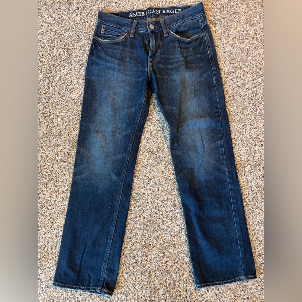 American Eagle Outfitters Dark Blue Straight Leg Jeans